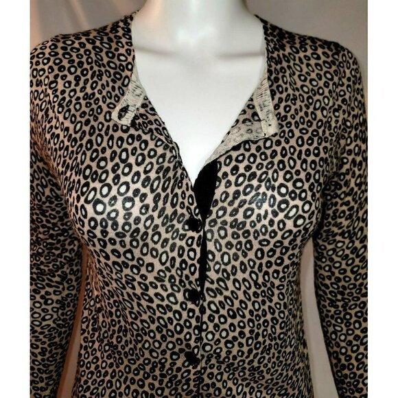 NWOT - Ann Taylor Loft brown and tan leopard print cardigan - size small - Picture 1 of 11